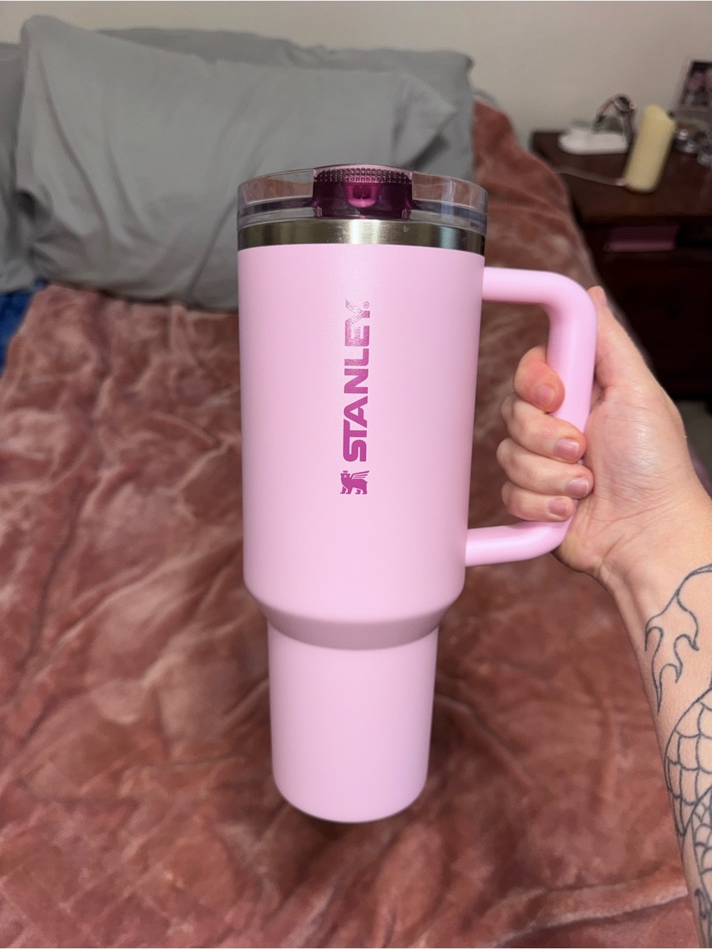 Stanley Pink Insulated Travel Mug with Handle